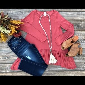 Long sleeve shark bite tunic